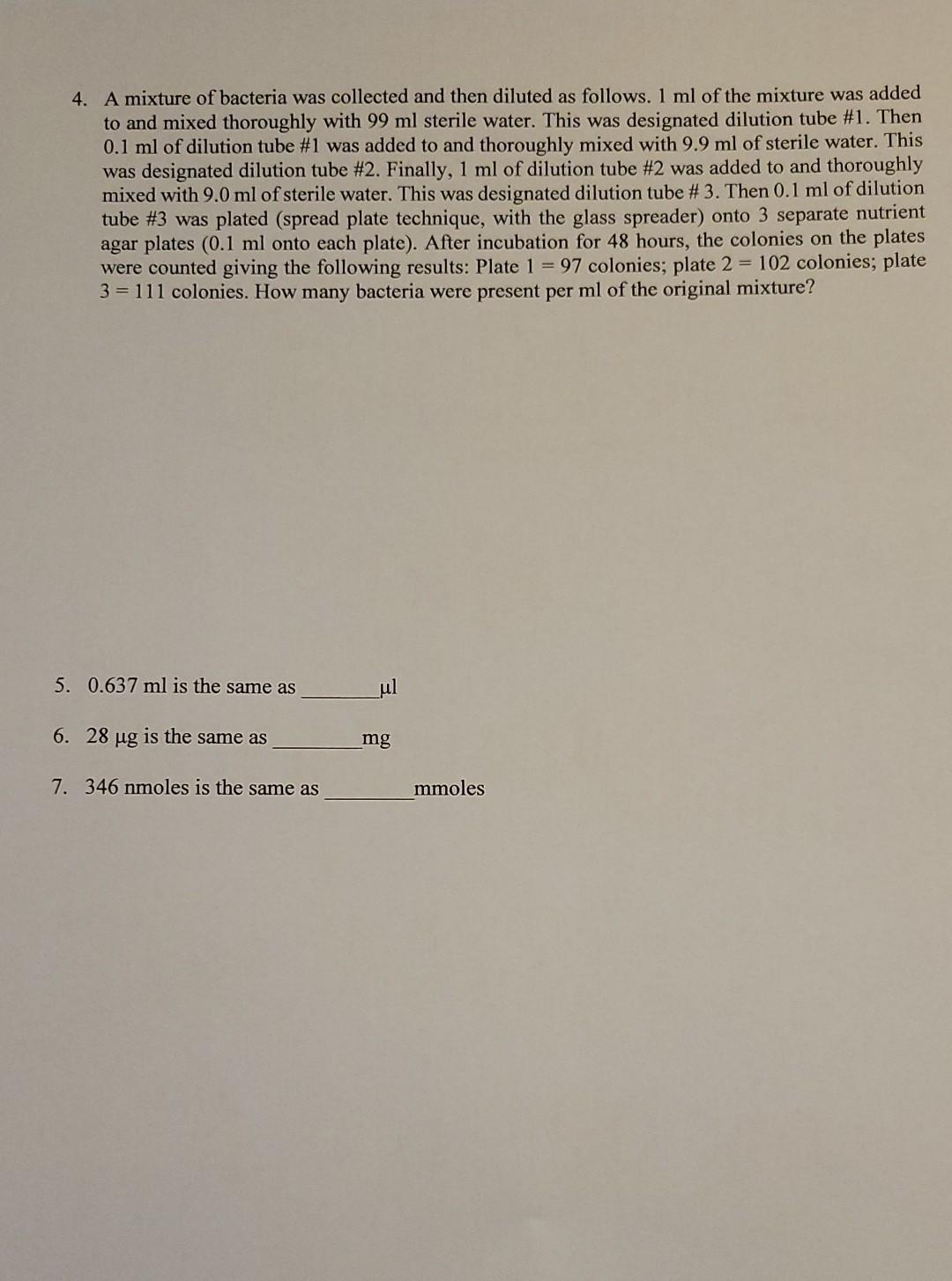 Solved Practice Dilution Problems Section I Vio 1. How