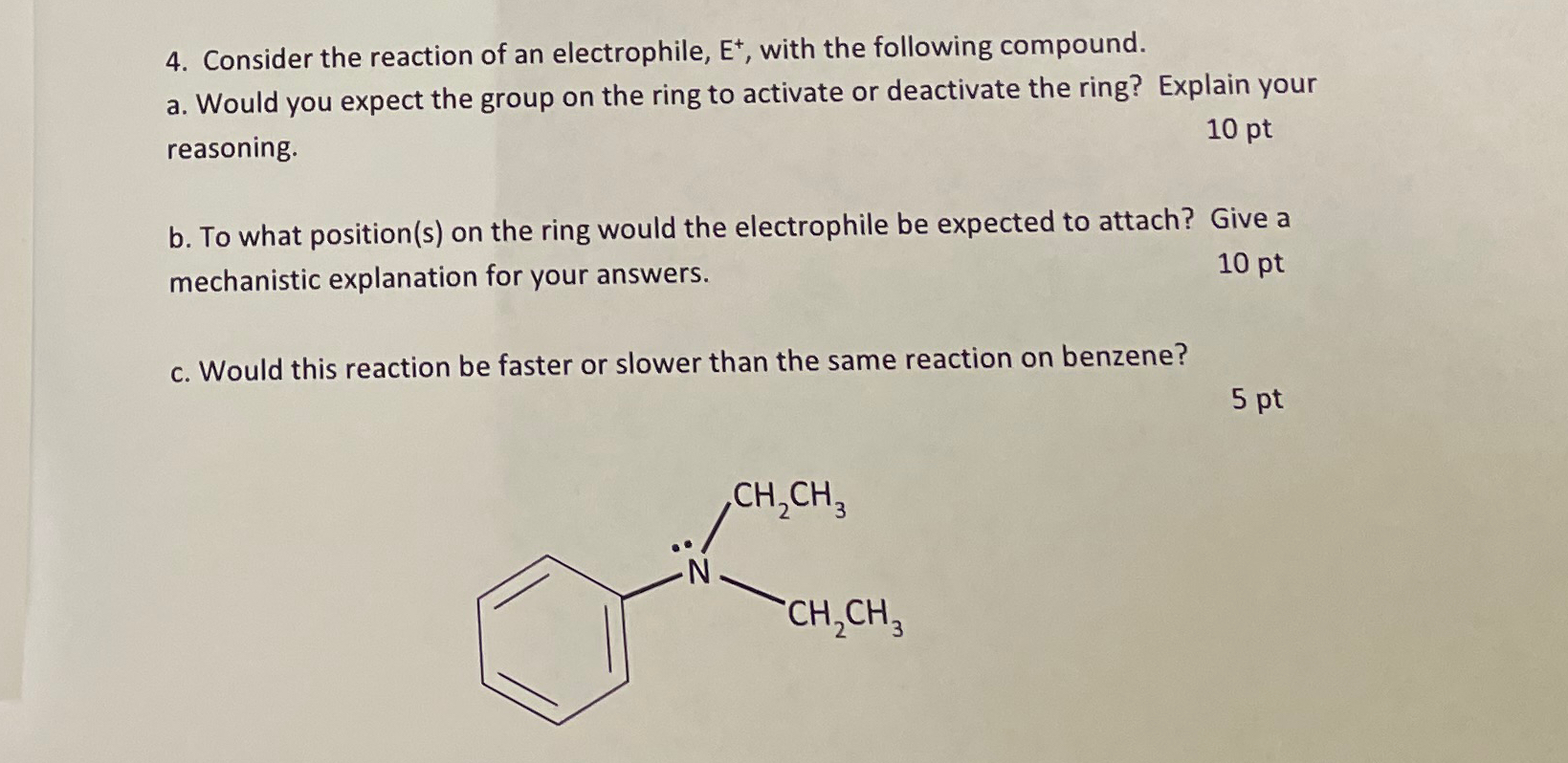 Solved Consider the reaction of an electrophile, E+, ﻿with | Chegg.com