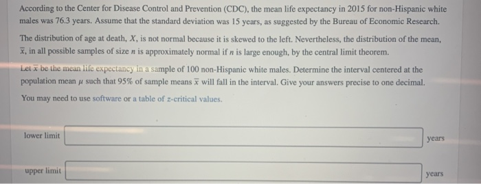 Solved According To The Center For Disease Control And | Chegg.com