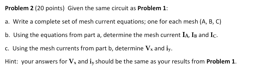 Solved Problem 1 (20 points) Given the circuit schematic | Chegg.com