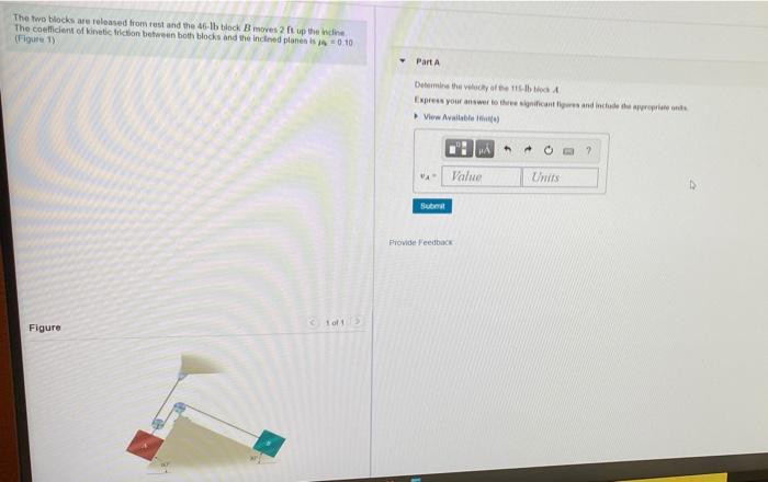 Solved The two blocks are released from rest and the 45-lb | Chegg.com