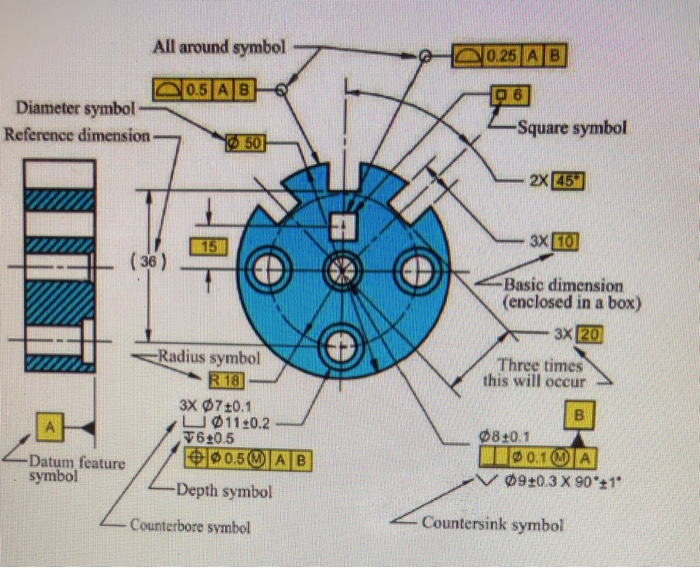 Datum Note Solidworks Drawing For the drawing shown in the following slide, answer | Chegg.com