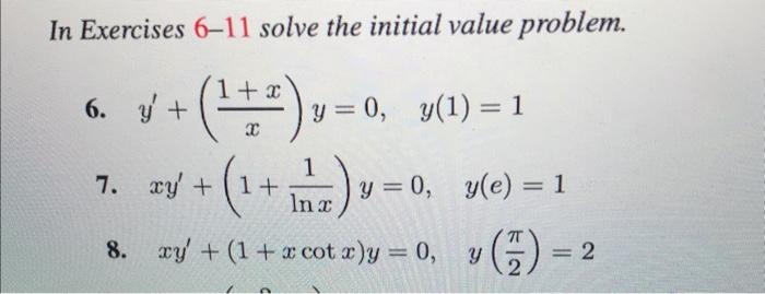 Solved In Exercises 6 11 Solve The Initial Value Problem 6 0156