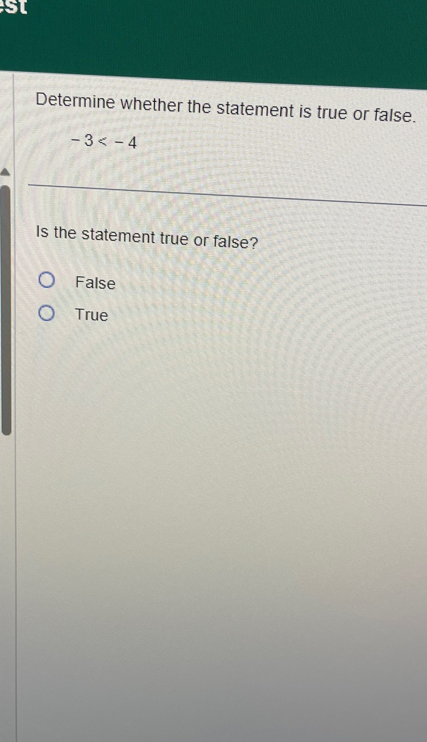 Solved Determine whether the statement is true or | Chegg.com