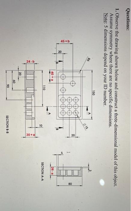 Solved NOTE: A= 2 And B= 4 And Send Solidworks Files To | Chegg.com