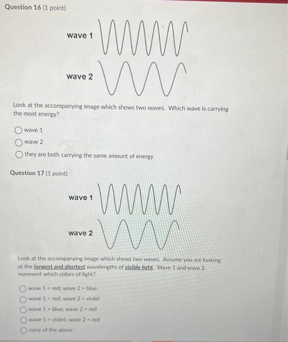 Solved Look At The Accompanying Image Which Shows Two Waves. | Chegg.com