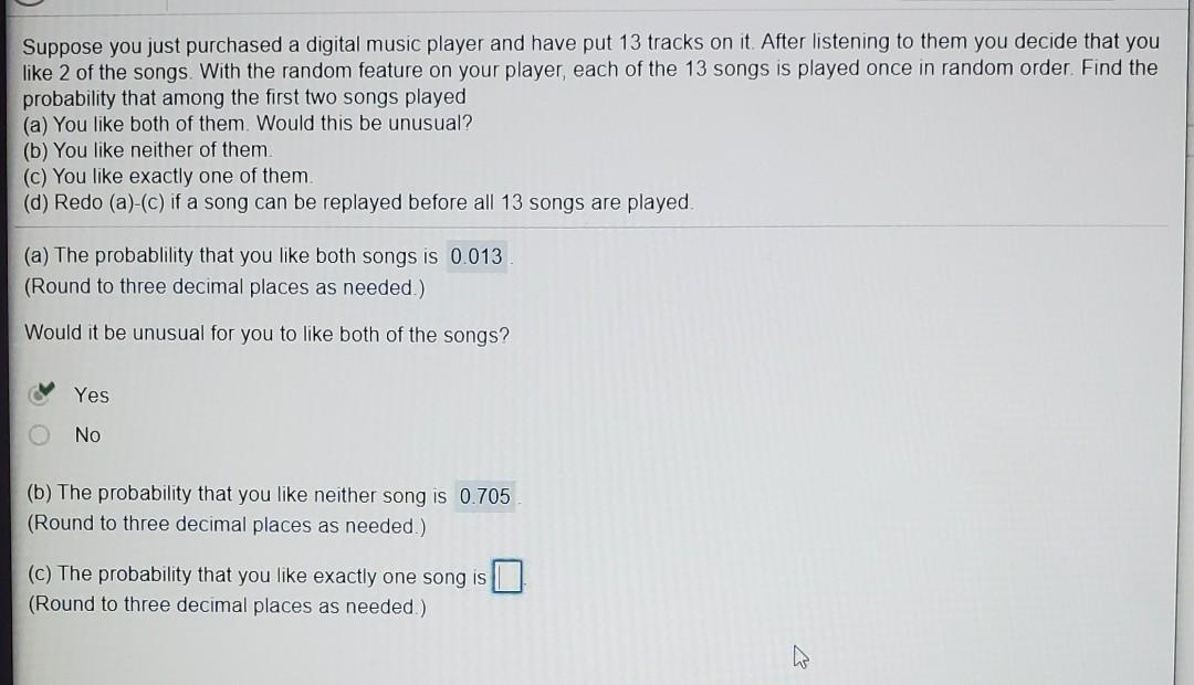 Solved Suppose you just purchased a digital music player and