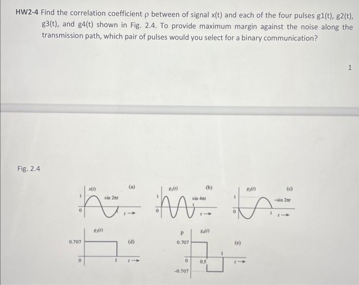 Solved HW2-4 Find the correlation coefficient ρ between of | Chegg.com