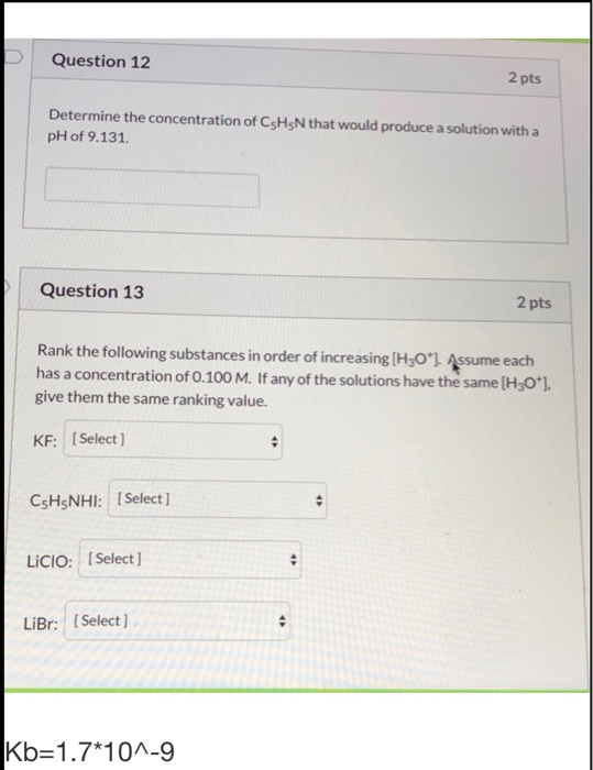 Solved Question 12 2 pts Determine the concentration of | Chegg.com