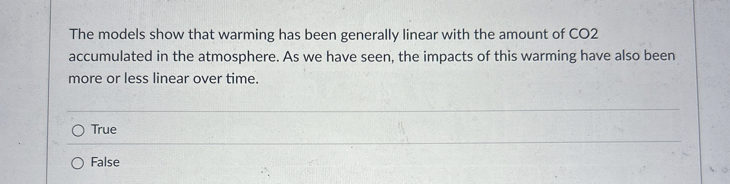 Solved The models show that warming has been generally | Chegg.com