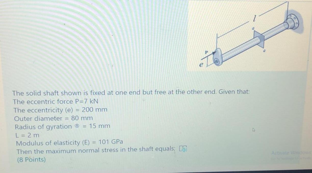 Solved The solid shaft shown is fixed at one end but free at | Chegg.com