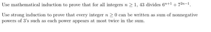 Solved Use Mathematical Induction To Prove That For All