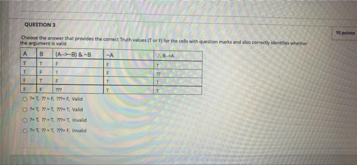 Solved QUESTION 3 10 points Choose the answer that provides | Chegg.com