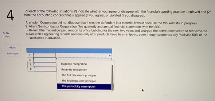 Solved For Each Of The Following Situations, (1) Indicate | Chegg.com