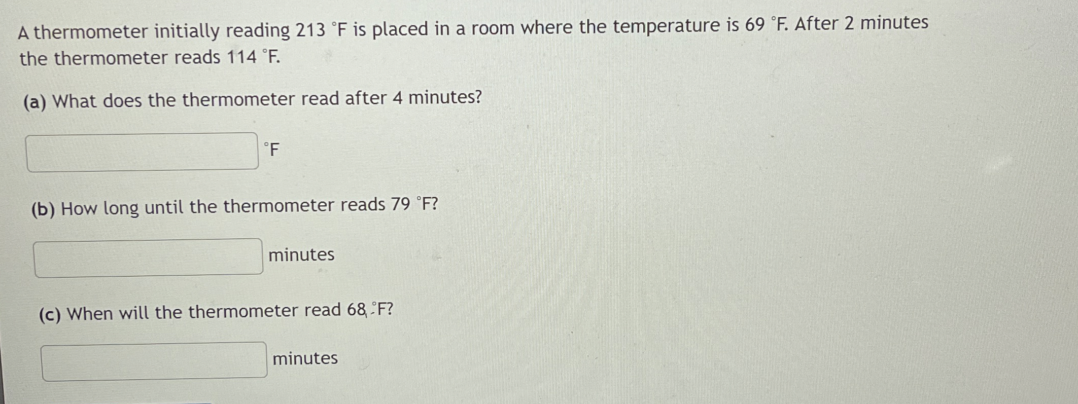Steps for A thermometer initially reading 213°F ﻿is | Chegg.com