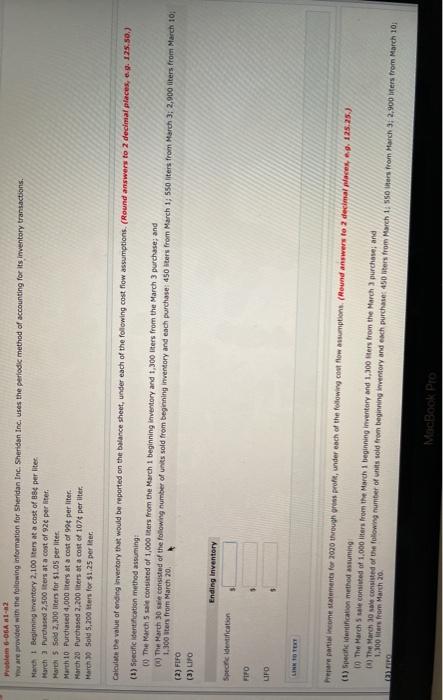 Solved Problem 6-06A 1-2 You Are Provided With The Following | Chegg.com