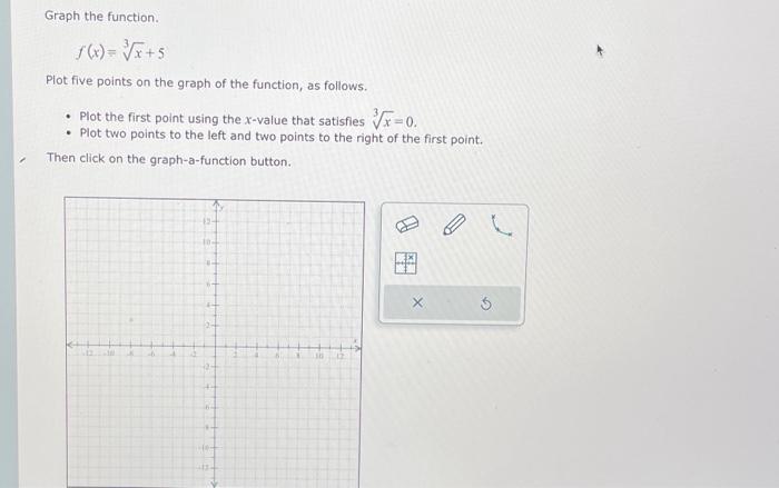 Solved Graph the function. f(x)=3x+5 Plot five points on the | Chegg.com