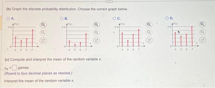 Solved (b) Graph the discrete probability distribution. | Chegg.com