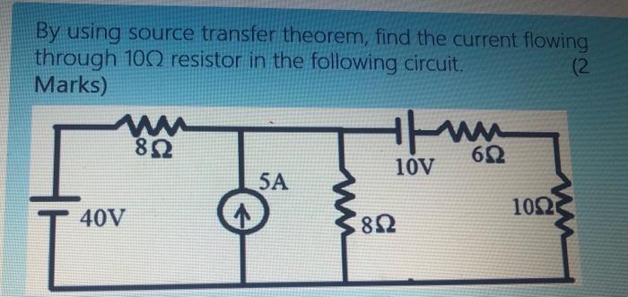 Solved By using source transfer theorem, find the current | Chegg.com