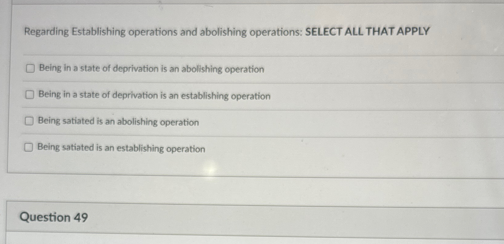 Solved Regarding Establishing operations and abolishing | Chegg.com