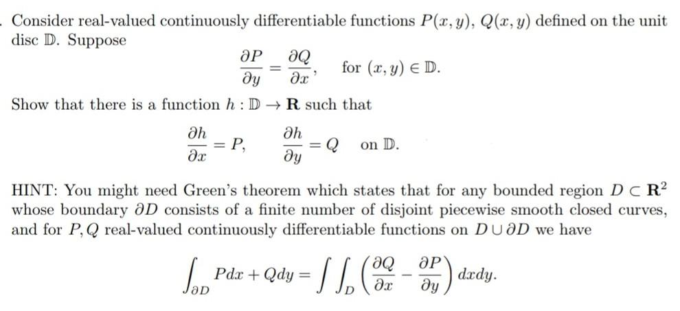Solved Consider real-valued continuously differentiable | Chegg.com