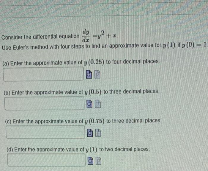 Solved dy Consider the differential equation =y2 + 2 . d. | Chegg.com