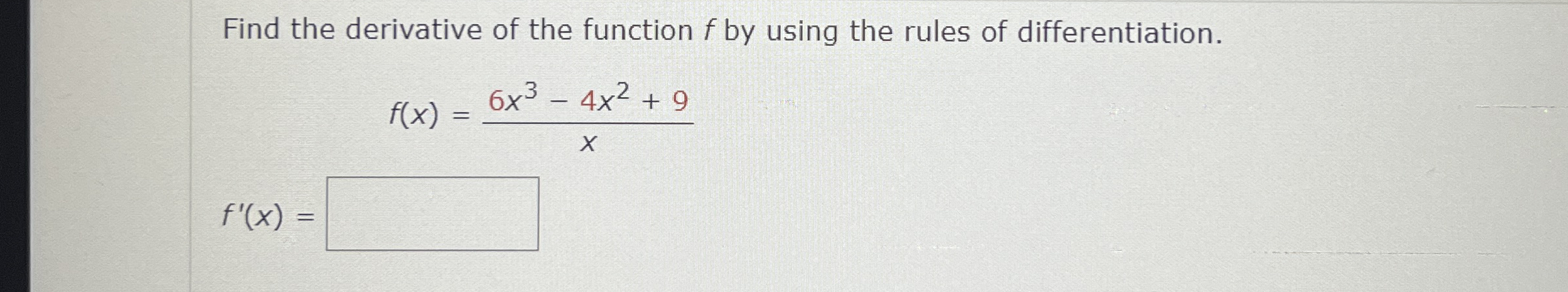 Solved Find the derivative of the function f ﻿by using the | Chegg.com