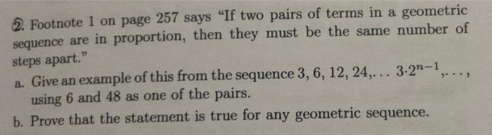 Solved 2. Footnote 1 on page 257 says 