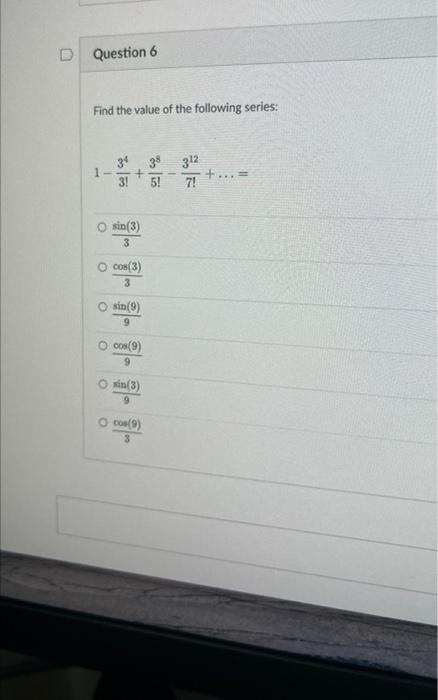 Solved Find the value of the following series: | Chegg.com