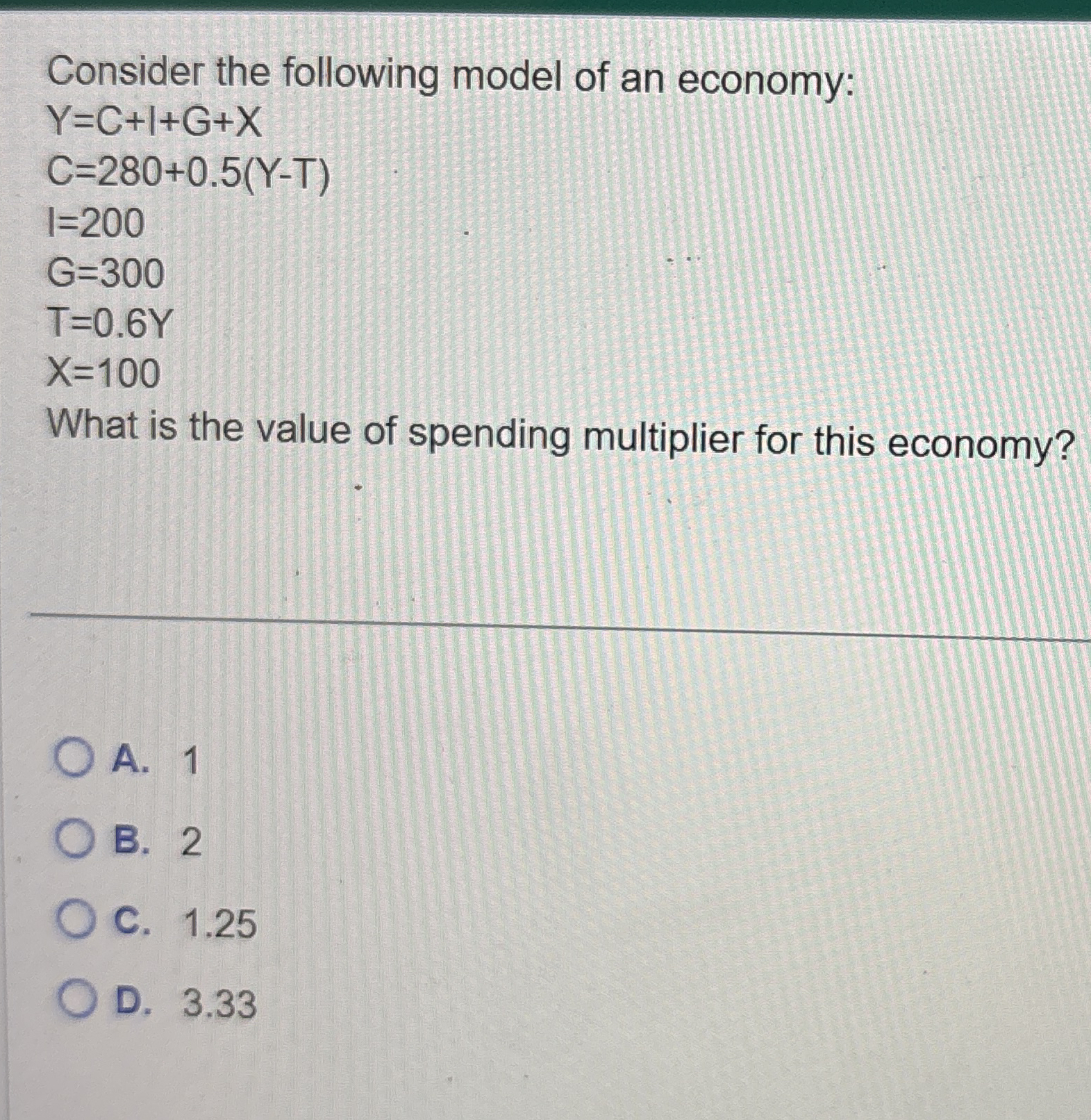 Solved Consider The Following Model Of An Chegg Com