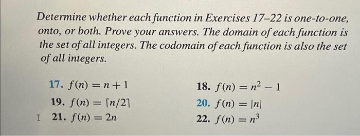 Solved Determine whether each function in Exercises 17-22 is | Chegg.com