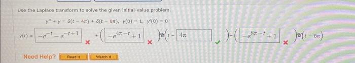 Solved Use the Laplace transform to solve the given | Chegg.com