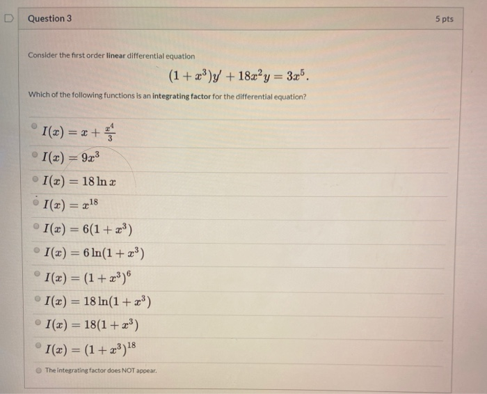 Solved Consider the first order linear differential equation | Chegg.com