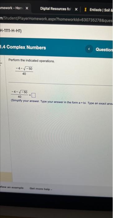 Solved Perform the indicated operations. 40−4−−50 40−4−−50= | Chegg.com