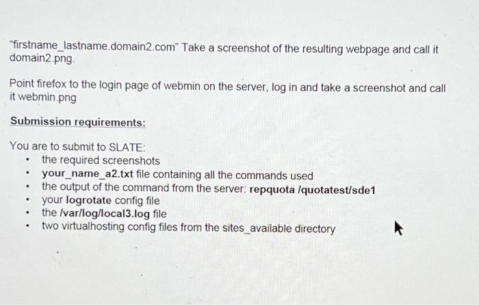 Solved Your Linux machine hostname must be set to your Slate | Chegg.com