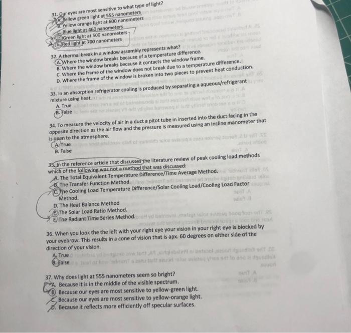 Solved not sure about 31 ,35, .. can someone please give me | Chegg.com