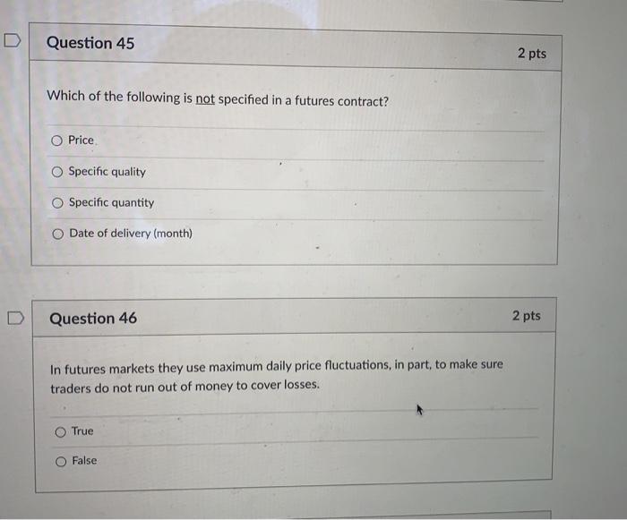 Solved Question 45 2 pts Which of the following is not | Chegg.com