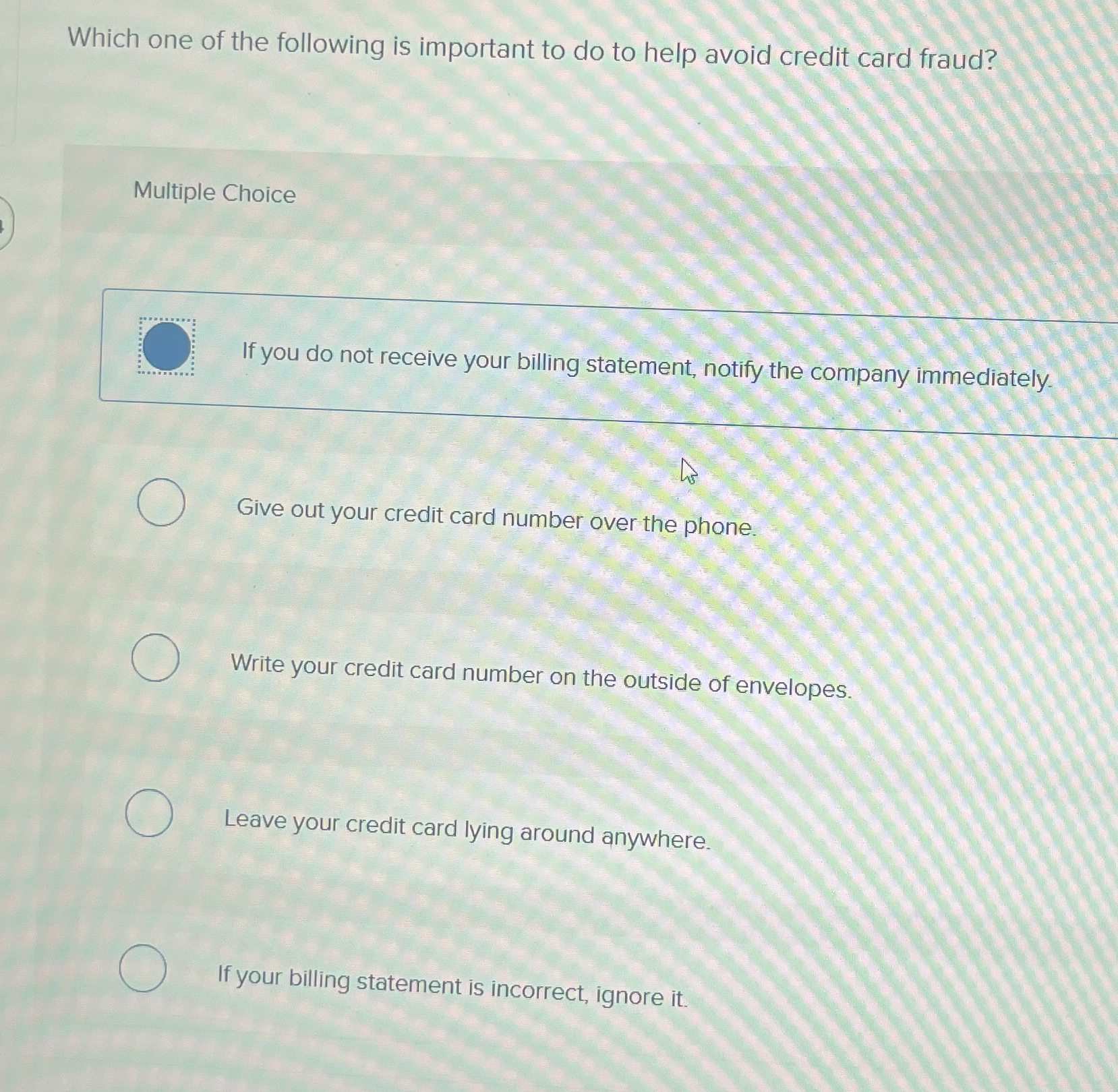 Solved Which one of the following is important to do to help