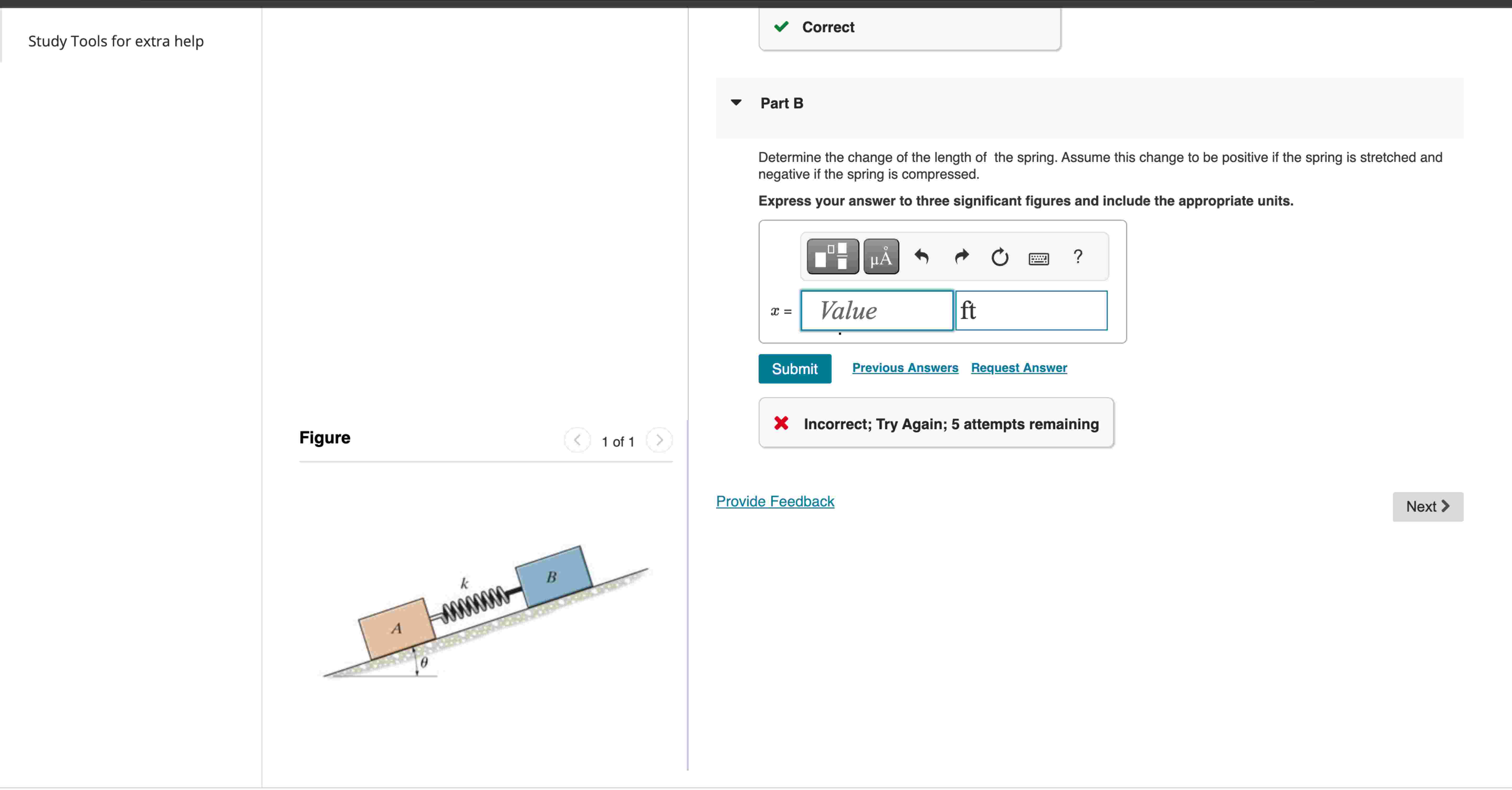 Solved Two blocks A and B shown in (Figure 1) ﻿have a weight | Chegg.com