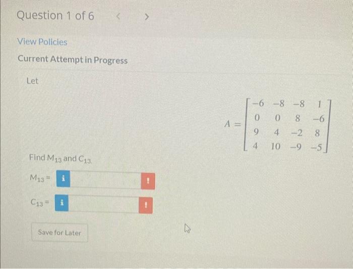 Solved View Policies Current Attempt in Progress Let | Chegg.com