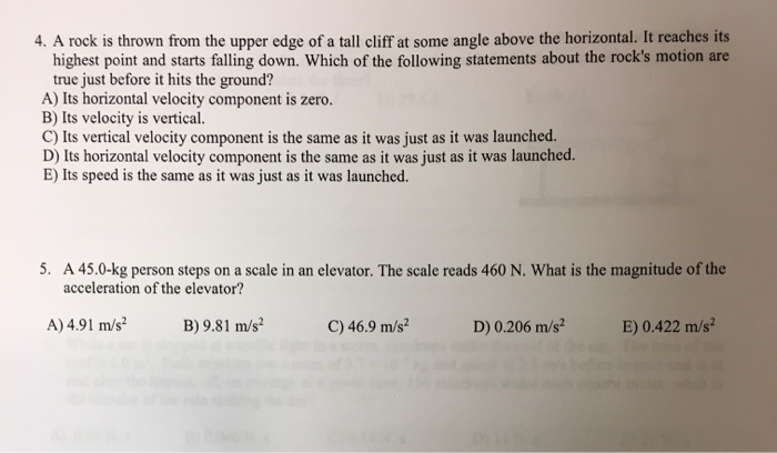 Solved 4. A rock is thrown from the upper edge of a tall | Chegg.com