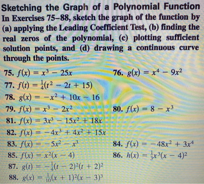 Solved Finding a Polynomial Function In Exercises 55–64, | Chegg.com