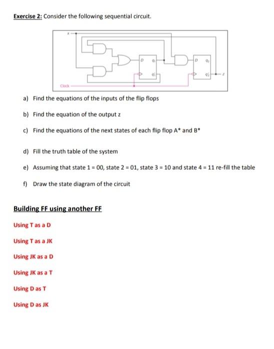 Solved Exercise 2: Consider The Following Sequential | Chegg.com