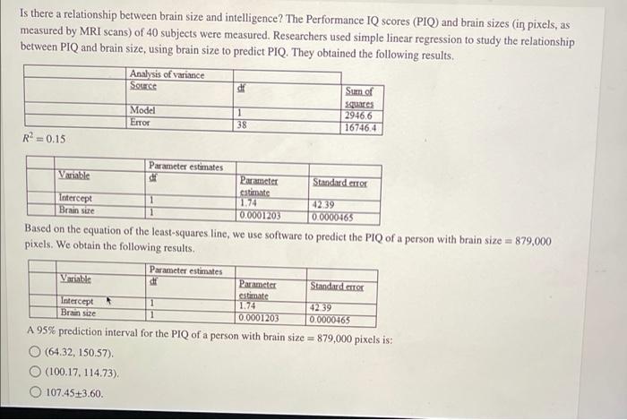 ANSWERED] A study examined brain size measured as pixels coun - Calculus  - Kunduz