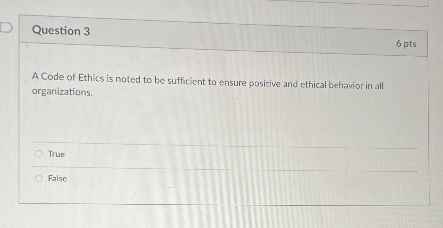 Solved Question 36 ﻿ptsA Code of Ethics is noted to be | Chegg.com