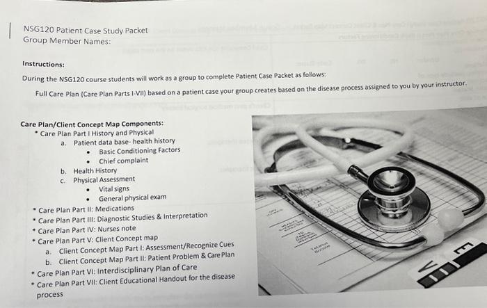 patient case study | care plan & client concept map | Chegg.com