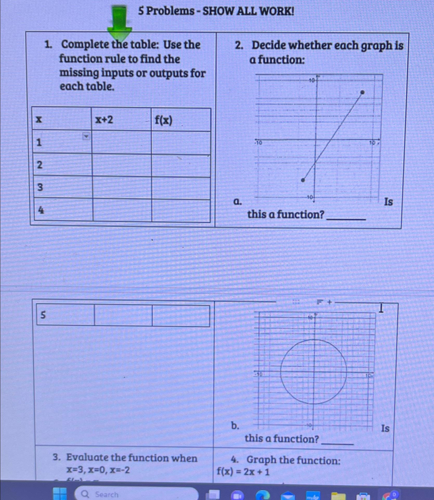 solved-5-problems-show-all-work-complete-the-table-use-chegg