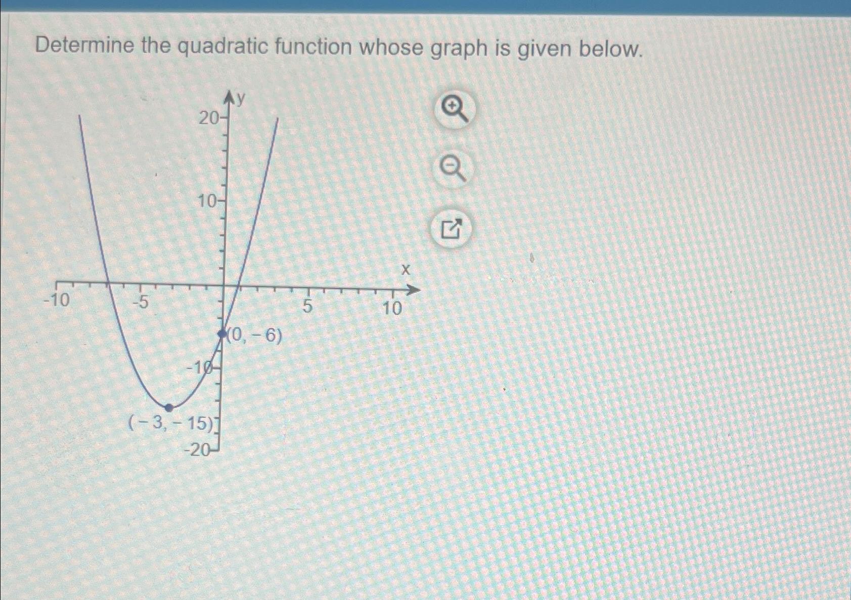 Solved Determine the quadratic function which describes the | Chegg.com