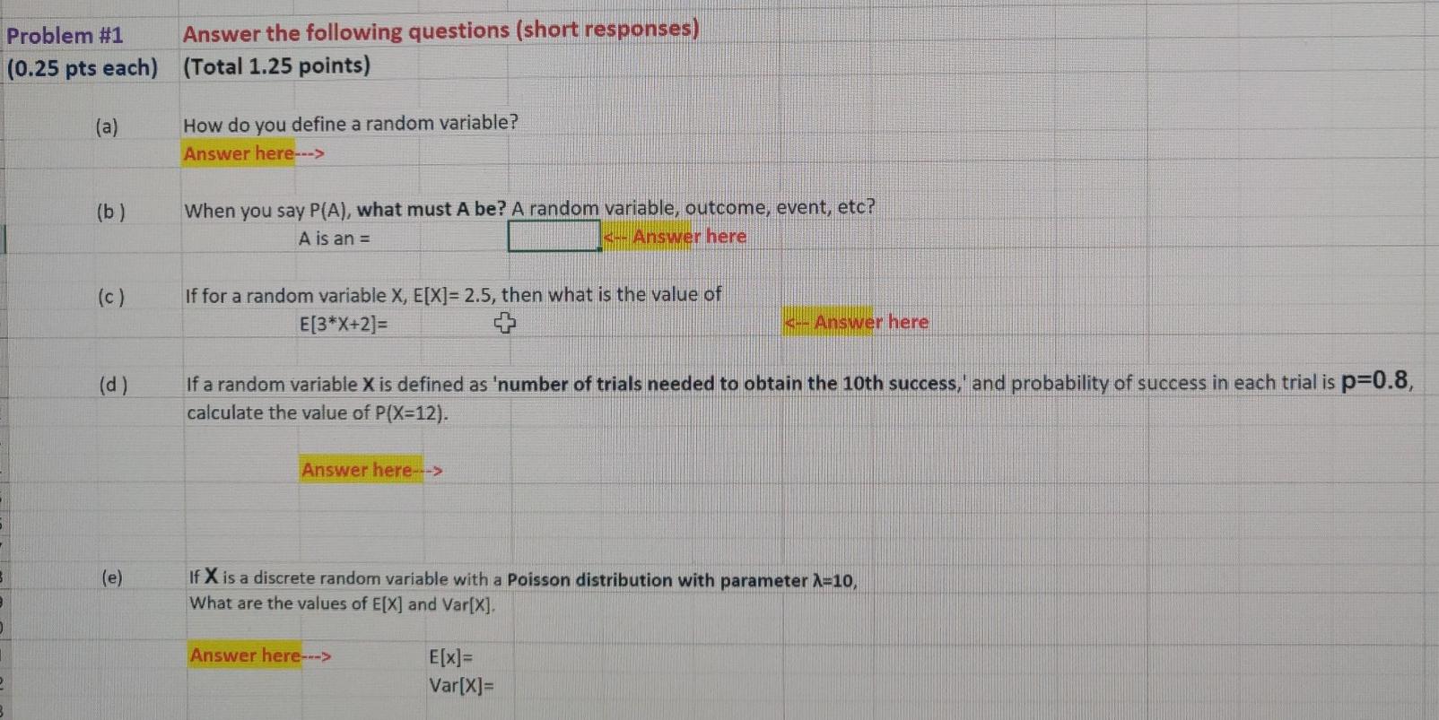 Solved Problem #1 Answer the following questions (short | Chegg.com
