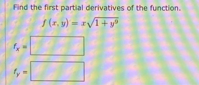 Solved Find the first partial derivatives of the function. - | Chegg.com